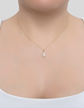 Colgante Y Dije de gota Carré tear drop contempo perla