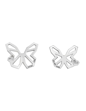Broqueles de mariposa Anamora Por Tanya Moss Origami de plata P 925 con acabado plateado
