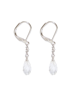 Aretes de gota Carré Silver Shade con acabado brillante cristal