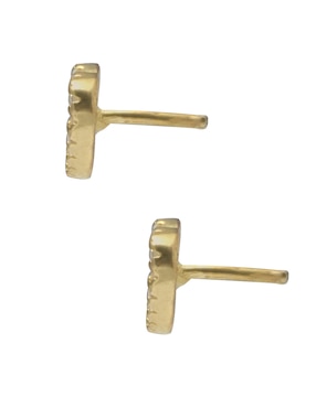 Broqueles de corazón Westies de plata P 925 con acabado pavé cristal