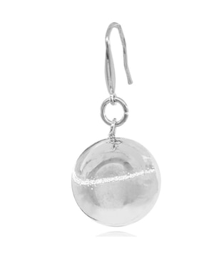 Aretes de esfera Mayfer Joyería Atenas con acabado baño rodio