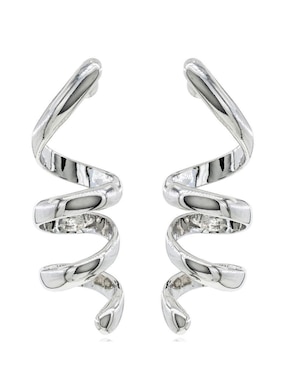 Aretes Mayfer Joyería con acabado baño rodio