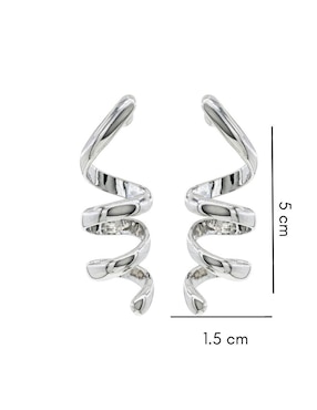Aretes Mayfer Joyería con acabado baño rodio