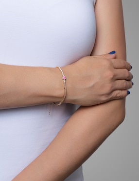 Pulsera Westies de plata con cristal p 925 Piedra Natural con acabado brillante