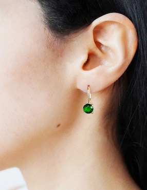 Aretes circulares Carré Glowing de plata P 925 con acabado pavé cristal