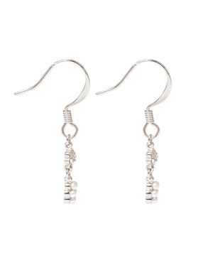 Aretes de flor Carré Destellos De Flores con acabado brillante perla