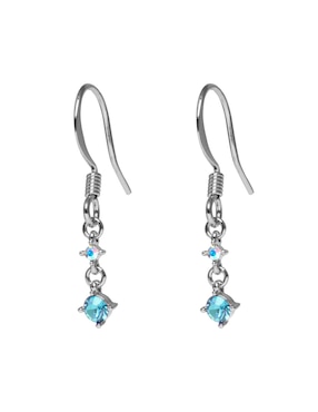 Aretes circulares Westies Chispitas Aqua con acabado brillante cristal