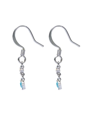 Aretes circulares Westies Chispitas Aqua con acabado brillante cristal
