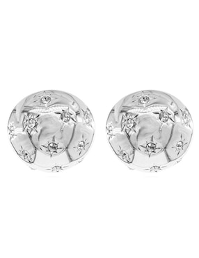 Aretes circulares Mayfer Joyería Atenas con acabado baño rodio