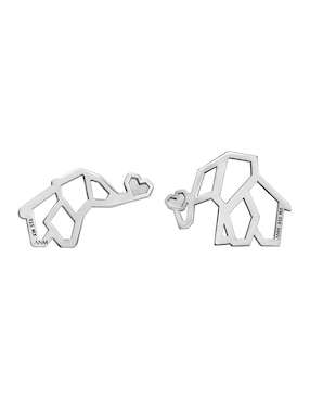 Broqueles de elefante Anamora Por Tanya Moss Origami de plata P 925 con acabado plateado