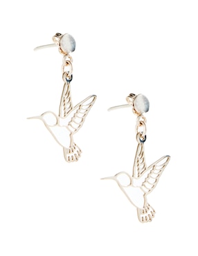 Aretes de colibrí Mauricio Serrano Jewelry Corazón de plata P 925 con acabado brillante