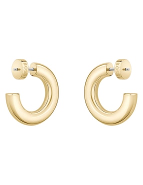 Aretes de círculo Hugo Boss con acabado brillante cristal