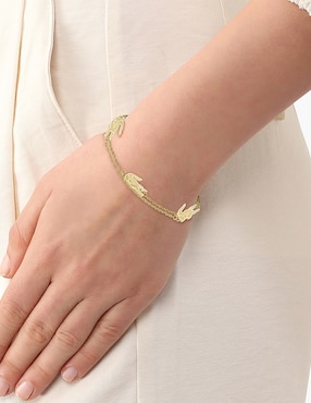 Brazalete Lacoste Crocodile con acabado brillante