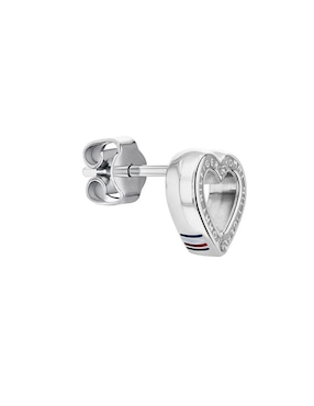 Aretes de corazón Tommy Hilfiger Toggle Heart con acabado brillante