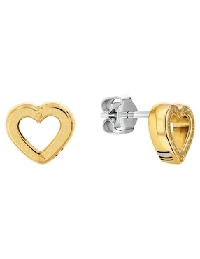 Aretes de corazón Tommy Hilfiger con acabado brillante