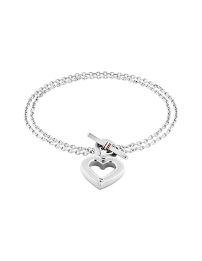 Pulsera Tommy Hilfiger Toggle Heart con acabado pulido