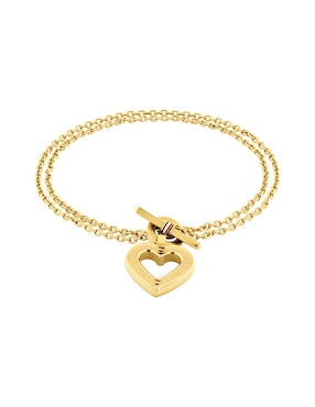 Pulsera Tommy Hilfiger Toggle Heart con acabado brillante