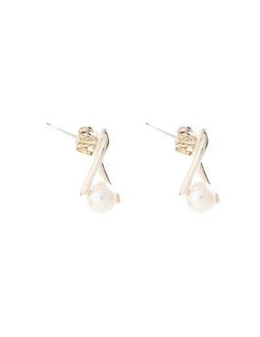 Aretes de corazón Mauricio Serrano Jewelry de plata P 925 con acabado brillante perla