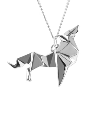 Dije de lobo Necora origami animal planet de plata P 925