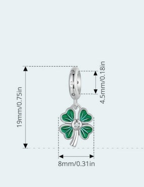 Charm de trébol Mayfer Joyería de plata P 925