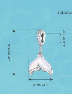Charm de ballena Mayfer Joyería de plata P 925
