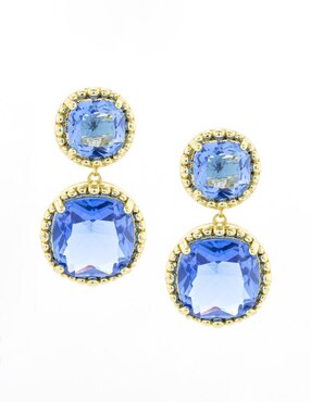 Aretes circulares The Golden Store Única con acabado chapa de oro zirconia