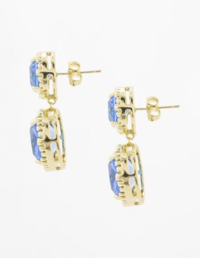Aretes circulares The Golden Store Única con acabado chapa de oro zirconia