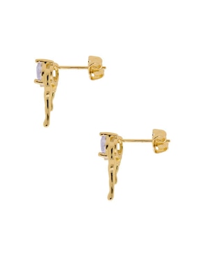 Aretes Oro Angelus con acabado brillante zirconia