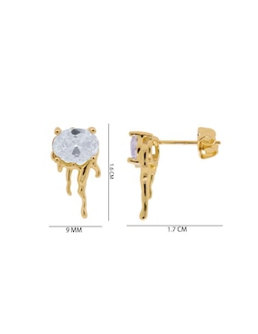 Aretes Oro Angelus con acabado brillante zirconia