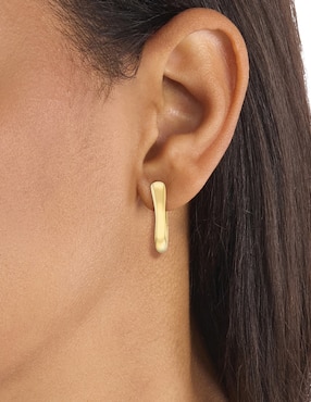 Aretes de aro Calvin Klein Ck Statement Links con acabado brillante