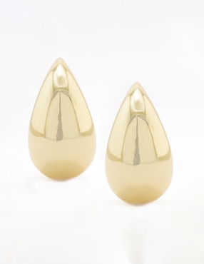 Aretes de gota The Golden Store Única con acabado chapa de oro