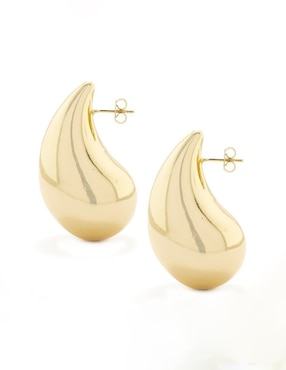 Aretes de gota The Golden Store Única con acabado chapa de oro