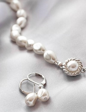 Aretes y collar Arette Perlas de Mallorca perla