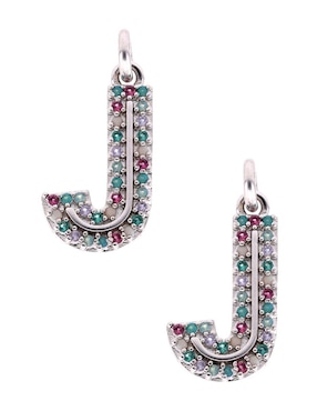 Charm de letra j Apodemia de plata circonita