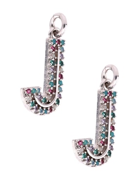 Charm de letra j Apodemia de plata circonita