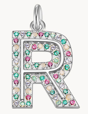 Imagen de producto Charm de letra r Apodemia classic de plata P 925 circonita