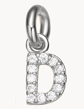 Charm de letra d Apodemia de plata P 925 circonita