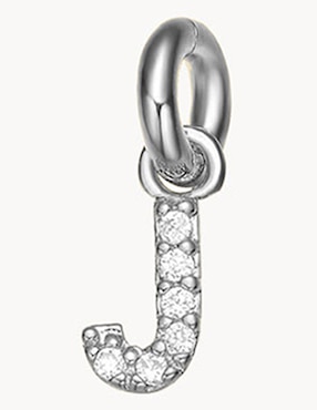Imagen de producto Charm de letra j Apodemia classic de plata P 925 circonita