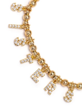 Pulsera Little Words Project Dripping Gold con acabado chapa de oro