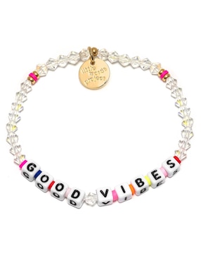 Pulsera Little Words Project Good Vibes con acabado chapa de oro