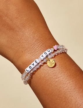 Pulsera Little Words Project Love You con acabado chapa de oro