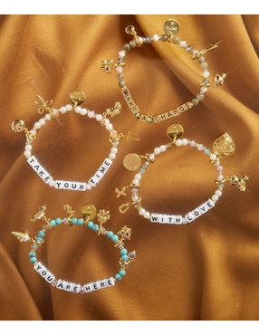 Charm Little Words Project Smiley Face con acabado chapa de oro