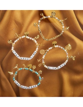Charm Little Words Project de laton con acabado chapa de oro