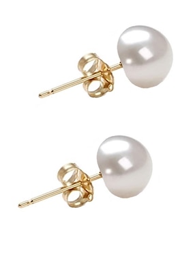 Aretes y collar Greg J.M. de oro 14 k perla