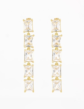Aretes rectangulares The Golden Store Única con acabado chapa de oro