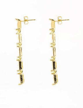 Aretes rectangulares The Golden Store Única con acabado chapa de oro