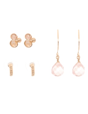 Set de aretes Napier con acabado brillante