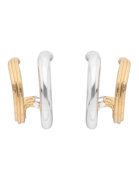 Aretes de letra c Napier con acabado brillante