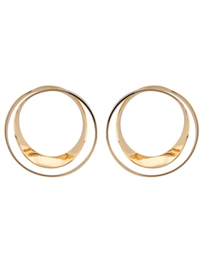 Aretes de círculo Nine West con acabado brillante