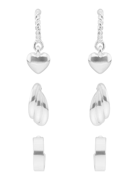 Set de aretes Napier con acabado brillante